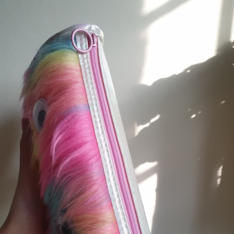 Multi colored furr pencil Case