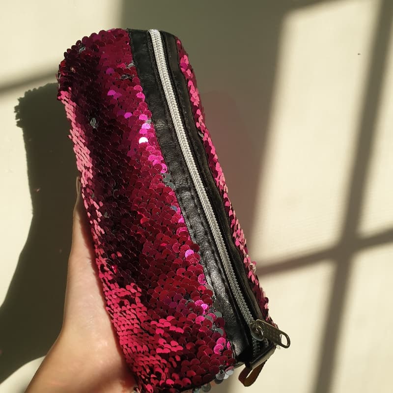 Sequin pouch