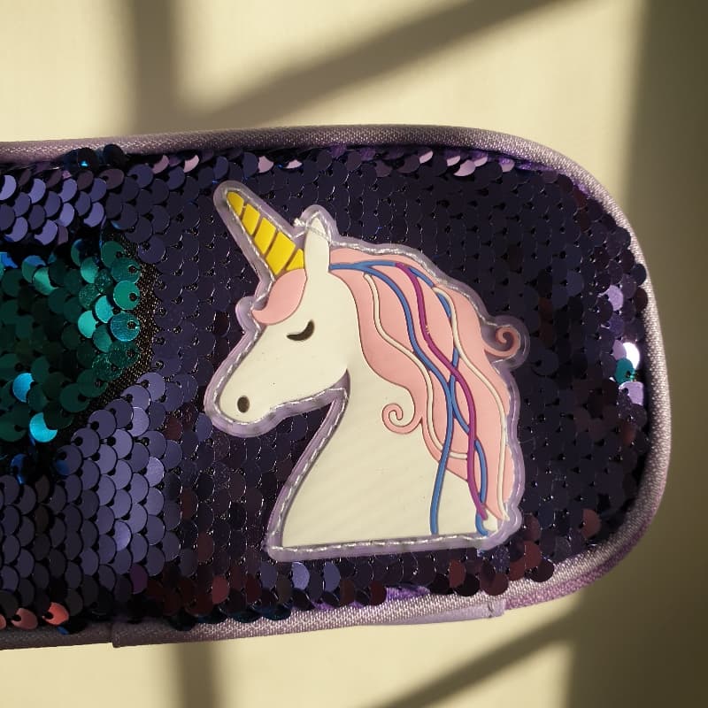 Unicorn sequin pencil case