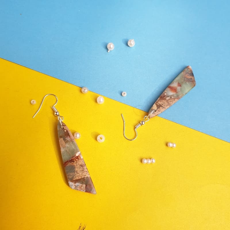 Boho stone drop earrings
