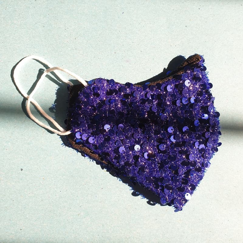 Blue sequin mask